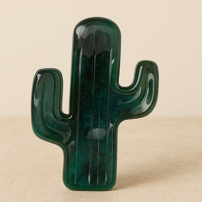 Cactus décoratif vert foncé en résine époxy fait main – ELOPOXY