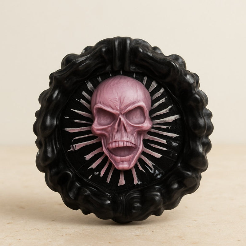 Cendrier skull noir & rose phosphorescent en résine époxy fait main – ELOPOXY