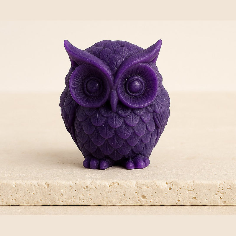 Hibou violet phosphorescent en résine époxy fait main – ELOPOXY