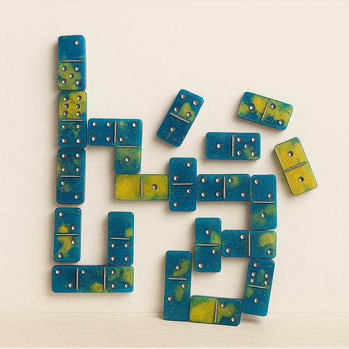 Jeu de dominos bleu & jaune