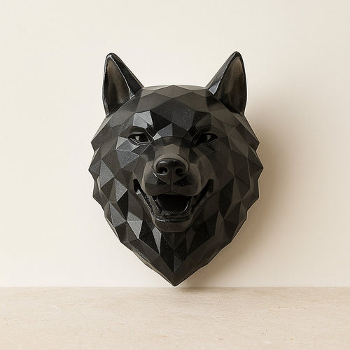 Tête de loup noir